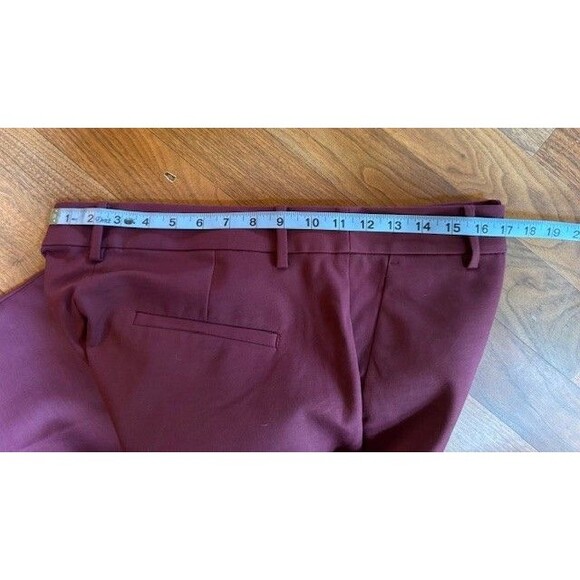 Ann Taylor LOFT Womens The Perfect Straight Pants Burgundy Wine Sz 12 Chino NWT - Picture 7 of 13